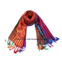 2016 estilo étnico Pashmina arco iris bufanda de acrílico para las mujeres